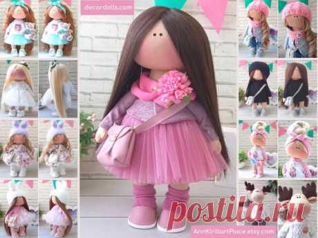 Textile Soft Gift Doll Doll for Nursery Collection Home | Etsy Hello dear visitors!  This is handmade cloth doll created by Master Olga S. (Karaganda, Kazakhstan). All dolls stated on the photo are mady by artist Olga. You can find them in our shop searching by artist name.  Doll is 25 cm (9.8 inch) tall and made of only quality materials.  Such dolls and toys