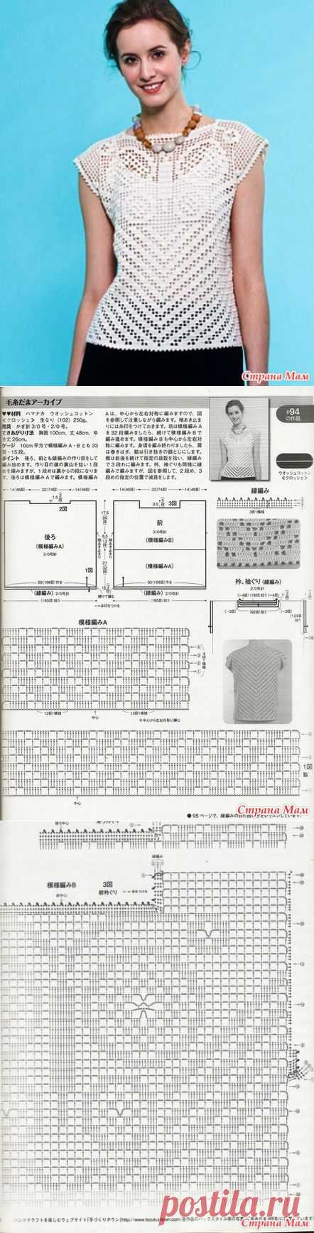 Топ филейным узором - Страна Мам