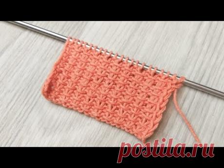 Простой, красивый узор. Вязание спицами.