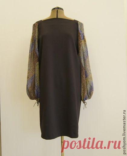 Обаяние - чёрный,однотонный,комбинированное ,вечернее платье,повседневное платье