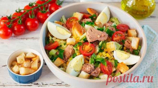 Салат с тунцом и кукурузой