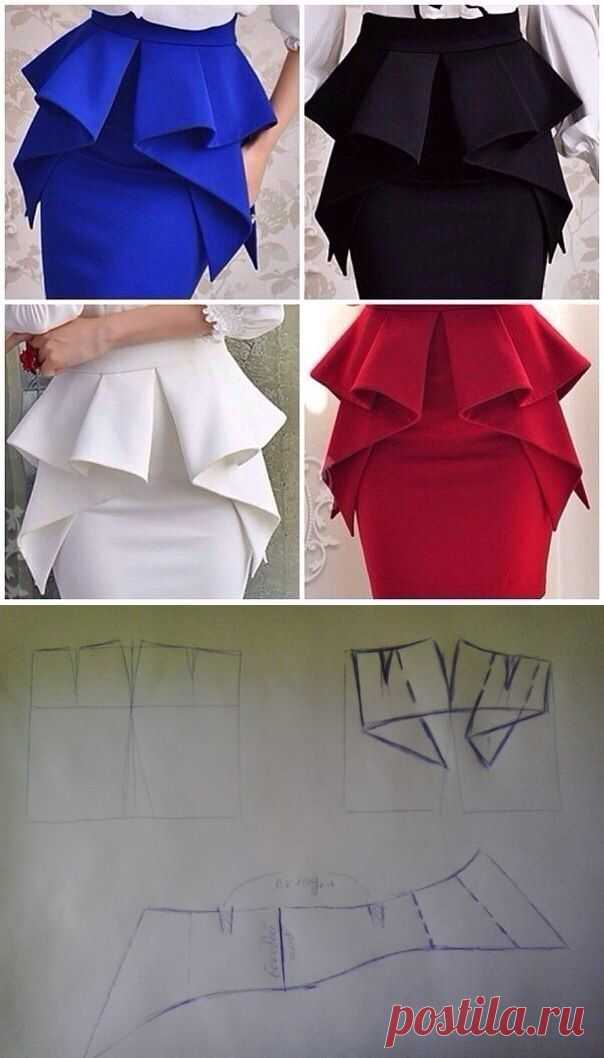 Интересная баска необычного кроя / Простые выкройки /