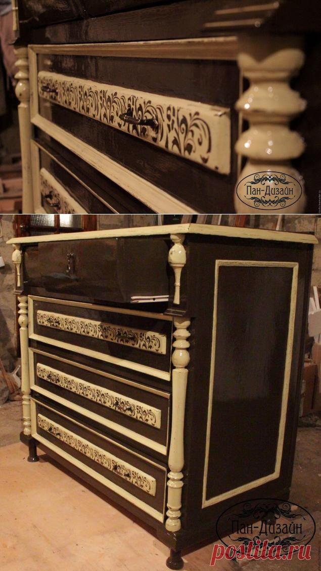 Классика и немного Шебби Шика, реставрация старого комода - Декор