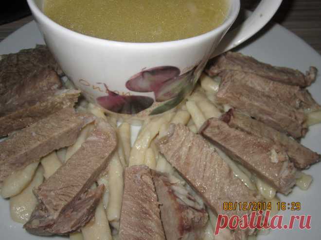 Жижик-галнаш ( Чеченские галушки с мясом )(говядина)