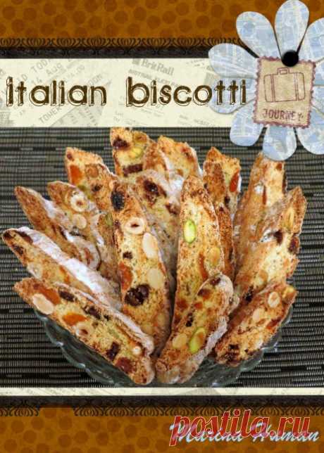Итальянские бискотти Бискотти (biscotti) - это рождественские печенья, которые пекут к празднику в Италии. Бискотти в переводе с итальянского означает &quot;приготовленные дважды&quot;. Для печенья обычно вначале выпекают длинные батоны, потом нарезают по диагонали ломтиками и выпекают второй раз. В тесто, помимо…