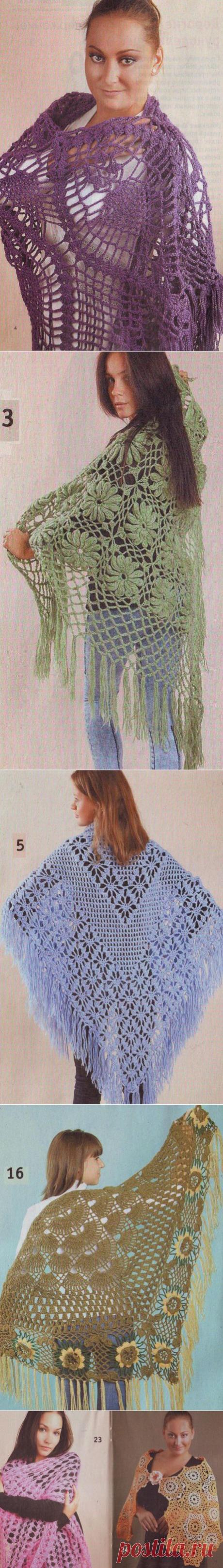 Вязание крючком. Шали, палантины, пончо. Схемы и описания. JewelCity.ru