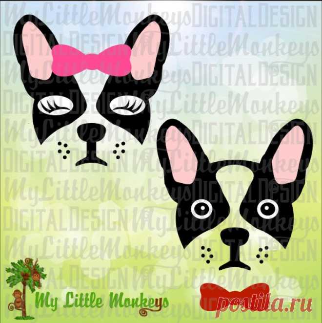 Cute French Bulldog Face with Bow or Bowtie Design Commercial | Etsy