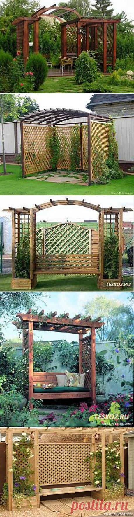 Идеи оригинальных пергол и шпалер для участка..