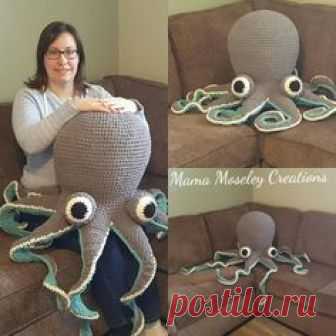 Huge Octopus Crochet Pattern This is a PDF pattern only ******PATTERN ONLY******** ******ENGLISH ONLY******* Instant Download This is my pattern design of the Octopus I sell in my shop. Finished item approx 19 inches tall by 64 inches wide. Supplies Needed: Main color-MC-3-10 oz balls of Bernat Blanket yarn in dark gray (body and tentacles) Color 2-C2--2 10oz balls of Bernat Blanket yarn in light teal (underside of body and tentacles) Color 3 1-10 oz ball -C3-Bernat Blanket yarn in vint...