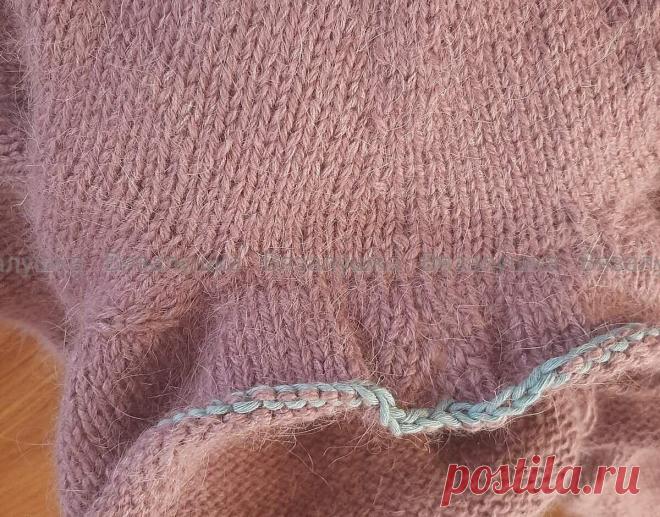 Как я набираю петли для рукавов из подрезов - ровное соединение без дырочек Хитрости вязания подрезов рукава.