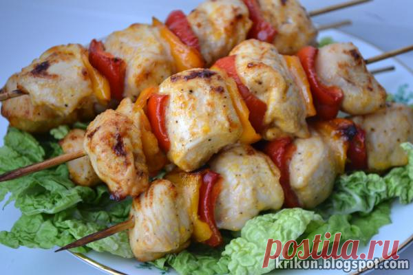 Шашлык с маринованными яблоками