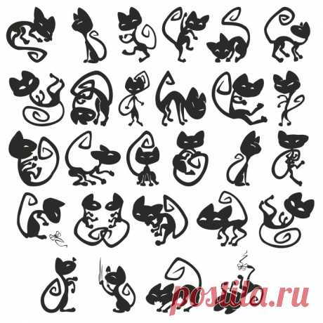 Силуэт кошки вектор: Смешная кошка в различных обстоятельствах Векторный сборник со всевозможными позами одной веселой кошечки. Силуэт кошки вектор  можно с Яндекс диска в формате cdr