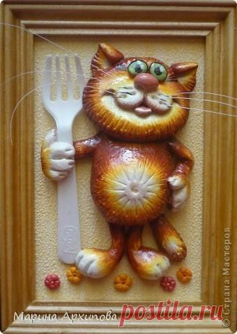 Лепим котика из солёного теста