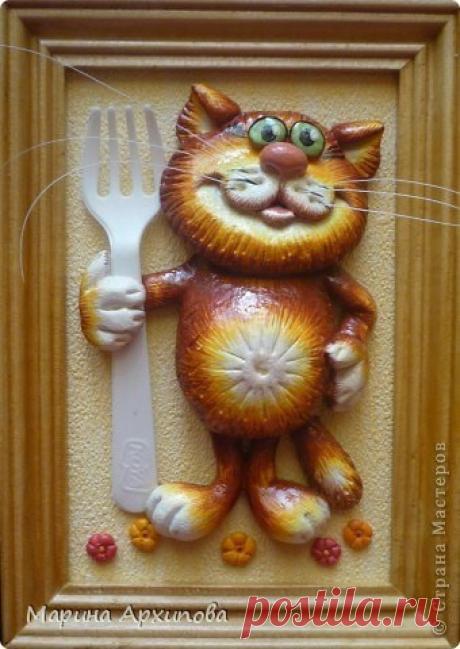 Лепим котика из солёного теста