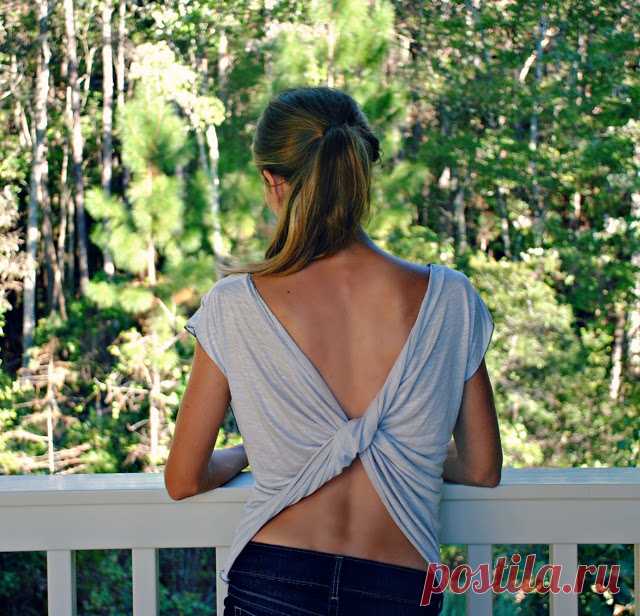 Trash To Couture: DIY Butterfly Twist Tee.
