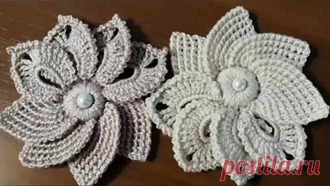 Необычный ЦВЕТОК КРЮЧКОМ. Цветок для начинающих. Flowers crocheted.