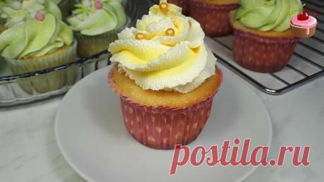 Классические ванильные капкейки с творожным кремом. Крем из творога для капкейков. Как приготовить капкейки | Хочу ТОРТ! | Дзен