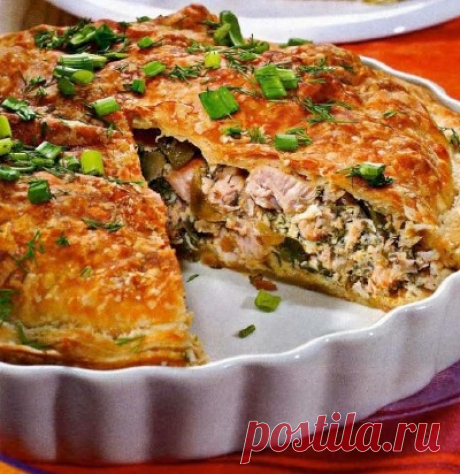 Пирог &quot;Импровизация&quot; .Куриный с овощами.