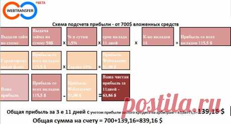 Доход от вложений 500 $ на 33 дня на площадке webtransfer составит - 14992 рубля | gid-informportal.ru