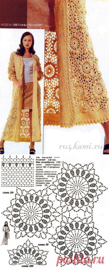 Ажурное пальто крючком » Сайт "Ручками" - делаем вещи своими руками
