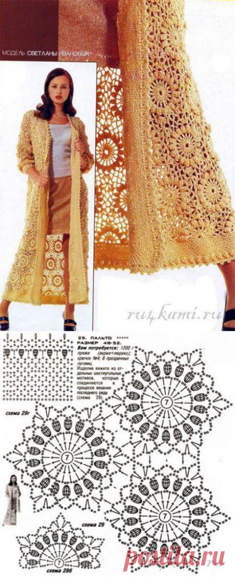 Ажурное пальто крючком » Сайт "Ручками" - делаем вещи своими руками