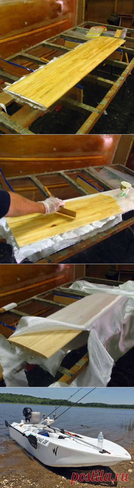 Glasieren von Holzsegelbootfolien für Glätte und Genauigkeit - boat