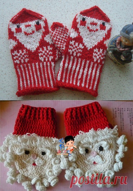 Рукавички как подарок! Вяжем спицами и крючком..