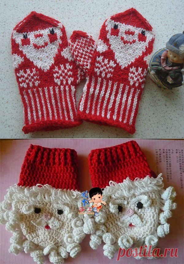 Рукавички как подарок! Вяжем спицами и крючком..