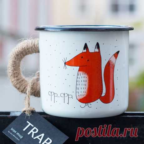Купить эмалированную кружку с лисой от бренда Iron mug TRAP | Mellroot