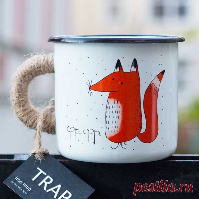 Купить эмалированную кружку с лисой от бренда Iron mug TRAP | Mellroot