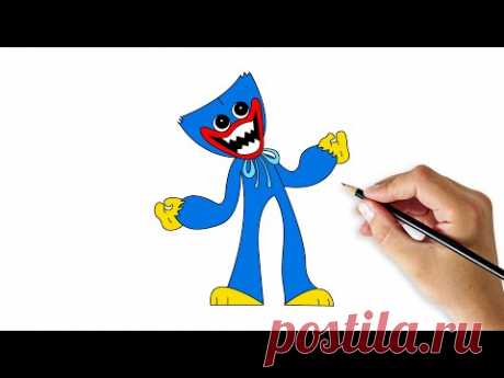 How to draw huggy wuggy step by step