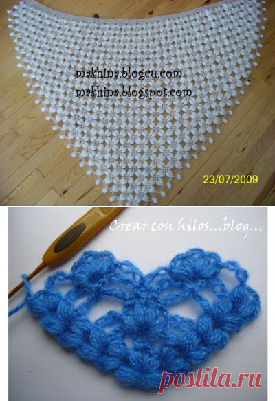 Узоры для шалей крючком.