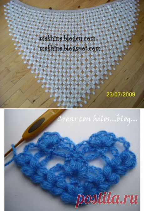 Узоры для шалей крючком.