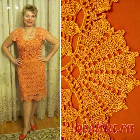 Платье крючком - Шелест каштановых листьев - Lilia Vignan