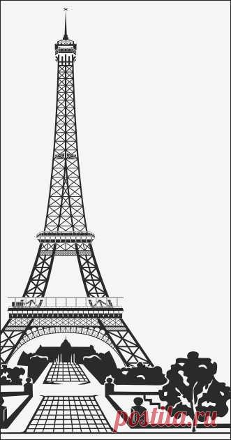 Париж башня пескоструйный рисунок, шкаф рисунок Париж башня, наклейка на стену Париж башня, каталог рисунок Париж башня.