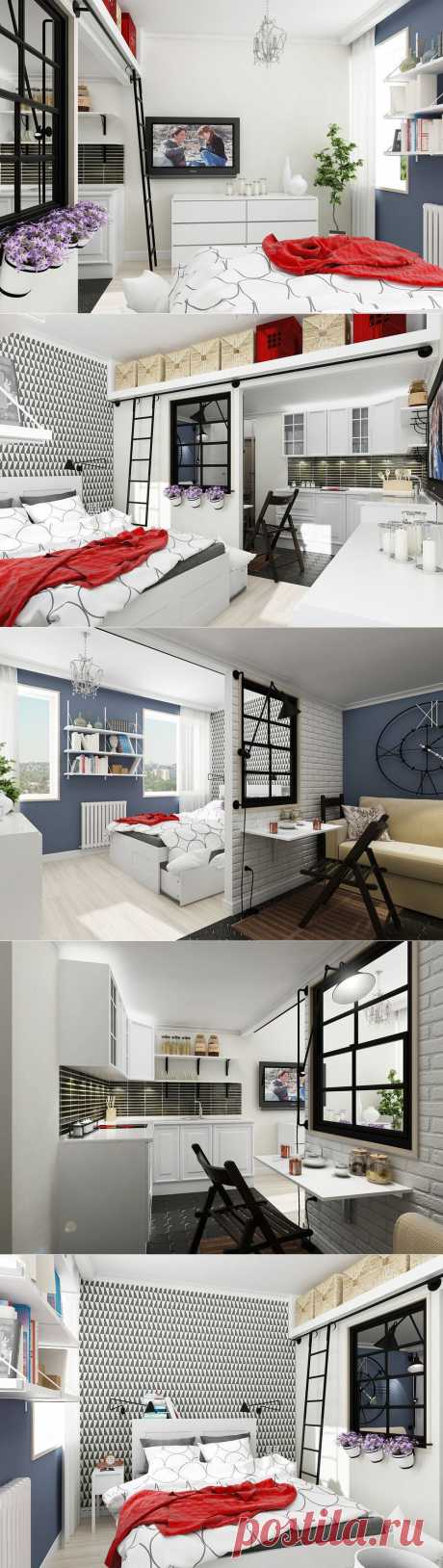 Студия недели: бюджетная двушка на 25 квадратах - InMyRoom.ru