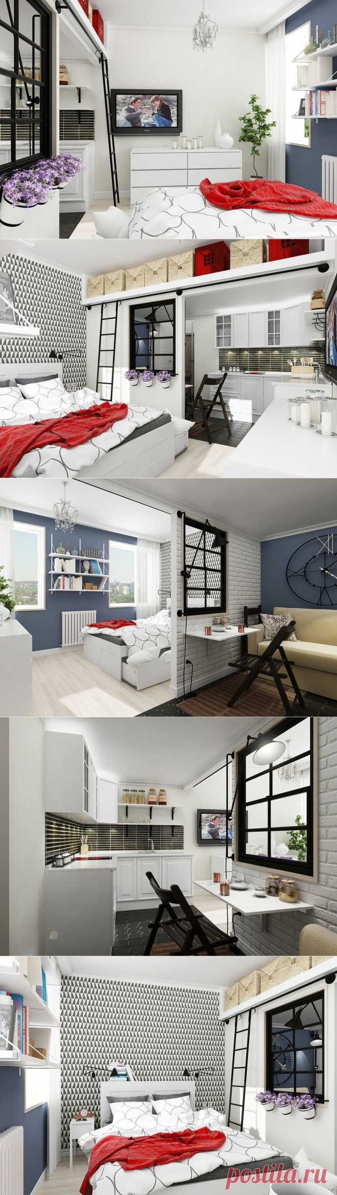 Студия недели: бюджетная двушка на 25 квадратах - InMyRoom.ru