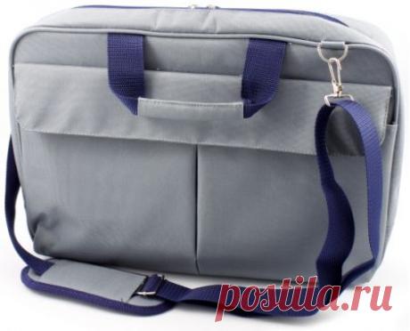 Сумка для ноутбука LT (диагональ 15,6 дюйма), 410×290×70 мм, серый + синий - ladyk.by