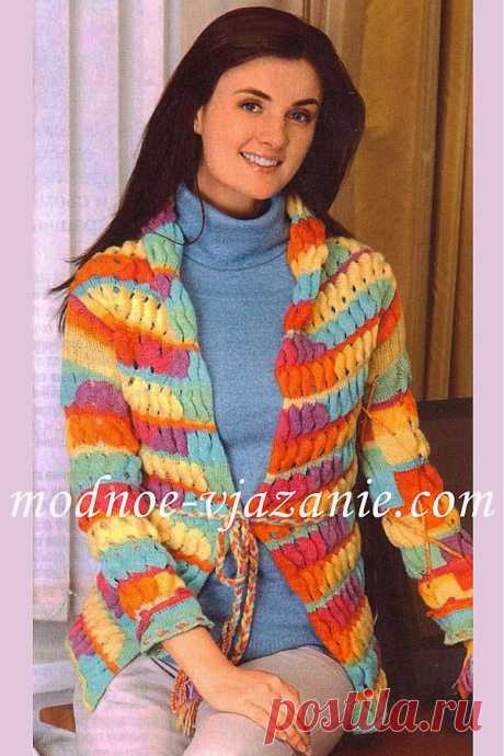 Жакет из меланжевой пряжи