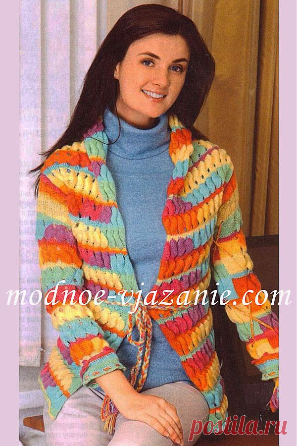 Жакет из меланжевой пряжи