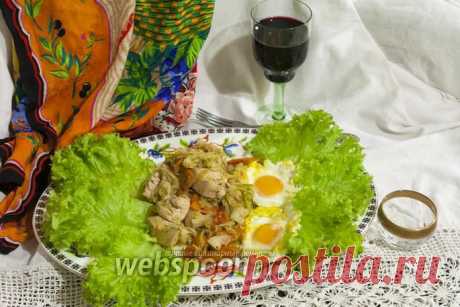 Капуста тушёная с куриной грудкой