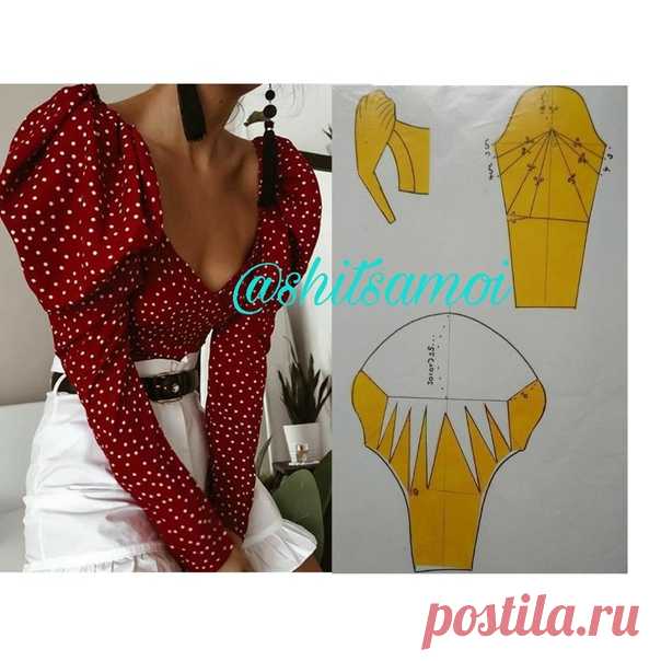 Запись на стене Моделирование объемного рукава✂️🧵🧷#шитье #выкройки #моделирование  #рукав #объемный #пышный #модный #бесплатныевыкройки