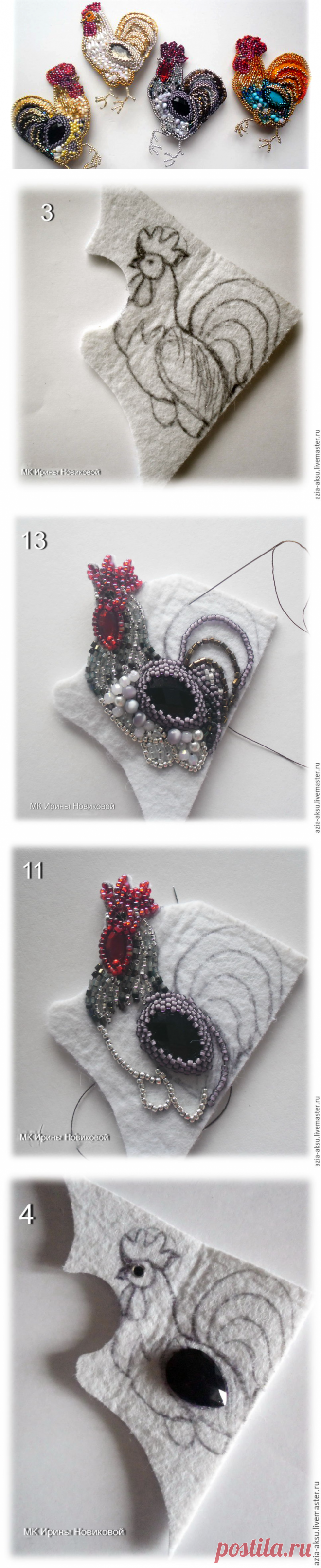 Вышиваем бисером петушка - Ярмарка Мастеров - ручная работа, handmade