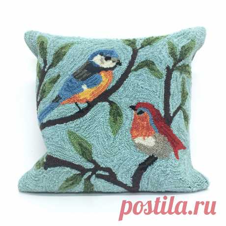 Amazon.com: Liora Manne frontporch Pájaros sobre ramas interior/exterior almohada 18 inches cuadrado: Jardín y Exteriores