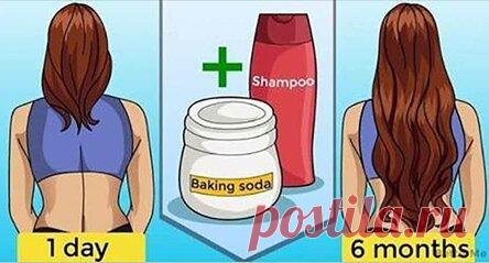 Шампунь с пищевой содой может помочь вам ускорить рост волос!