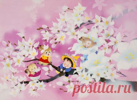 Играть в иллюстрациях животных кулак цветы, феи и животных