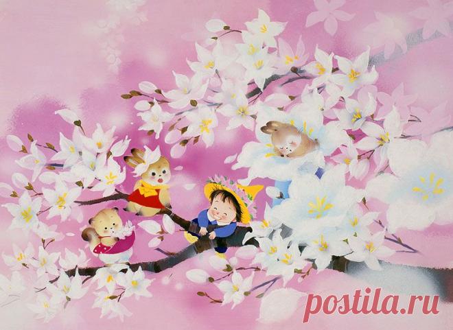 Играть в иллюстрациях животных кулак цветы, феи и животных