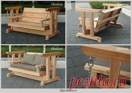 Диван-качели — необычный вариант садовой мебели — Идеи домашнего мастера