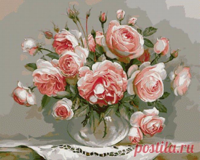 Схема вышивки «розы» - Вышивка крестом