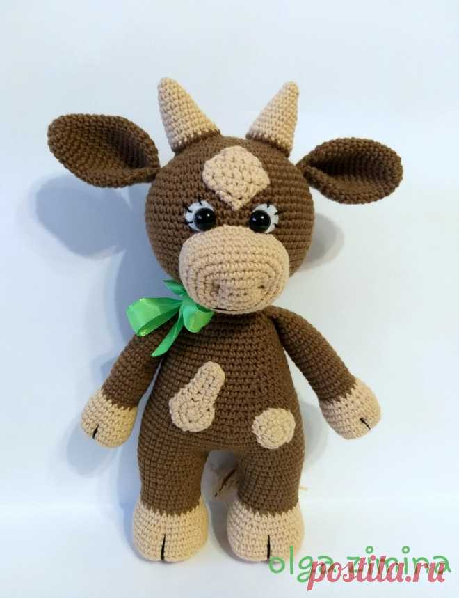 PDF Бычок крючком. FREE crochet pattern; Аmigurumi animal patterns. Амигуруми схемы и описания на русском. Вязаные игрушки и поделки своими руками #amimore - бык, бычок, корова, коровка, телёнок.